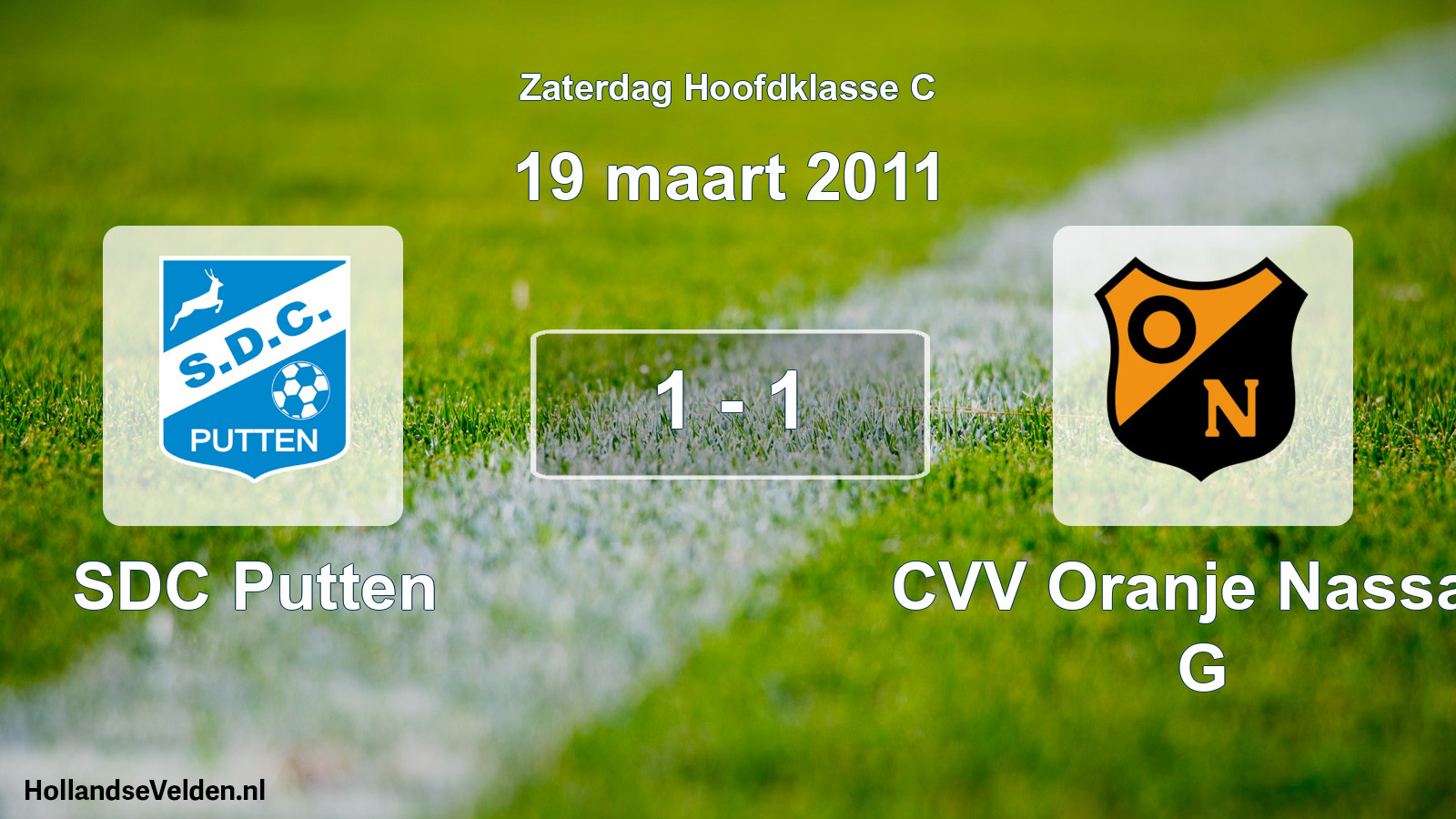 Total number of matches played: SDC Putten - CVV Oranje Nassau G 1 - 1 (19 March 2011)