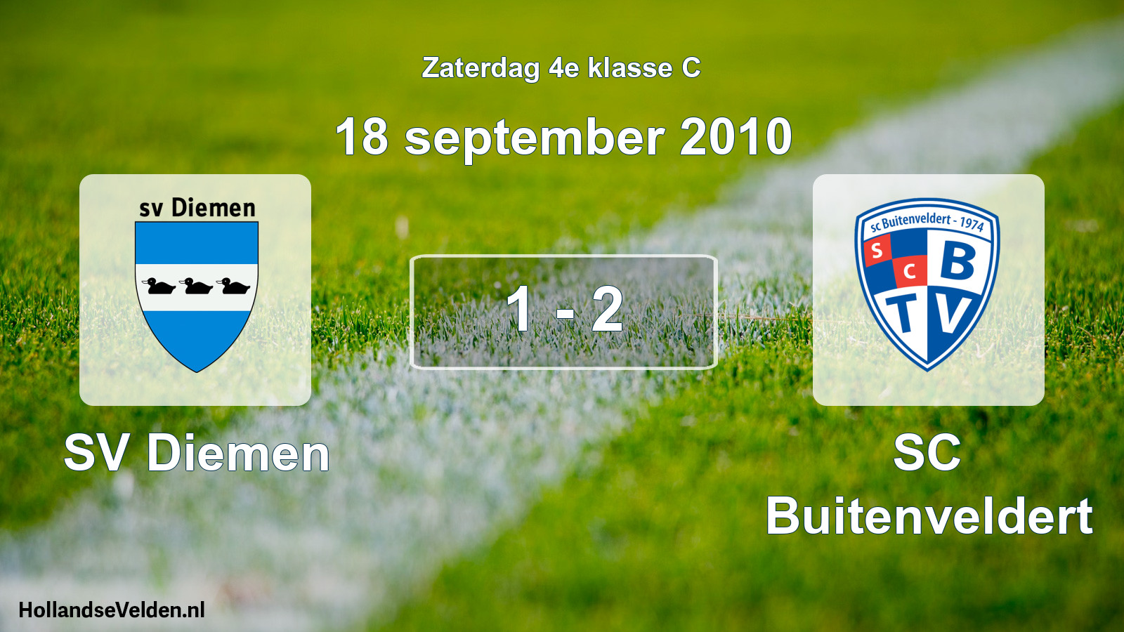 Total number of matches played: SV Diemen - SC Buitenveldert 1 - 2 (18 September 2010)