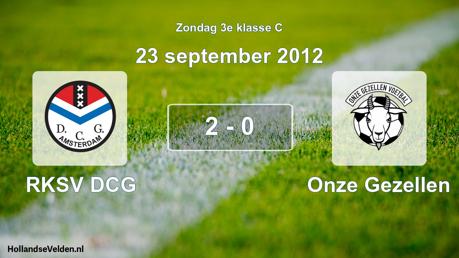 Total number of matches played: RKSV DCG - Onze Gezellen 2 - 0 (23 September 2012)