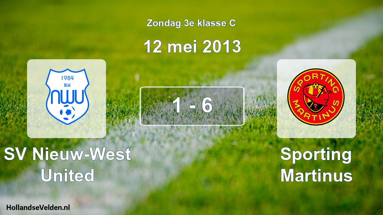 Total number of matches played: SV Nieuw-West United - Sporting Martinus 1 - 6 (12 May 2013)