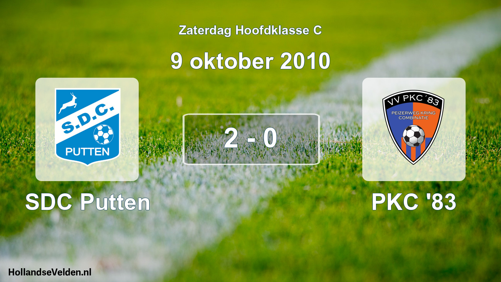 Total number of matches played: SDC Putten - PKC '83 2 - 0 (9 October 2010)