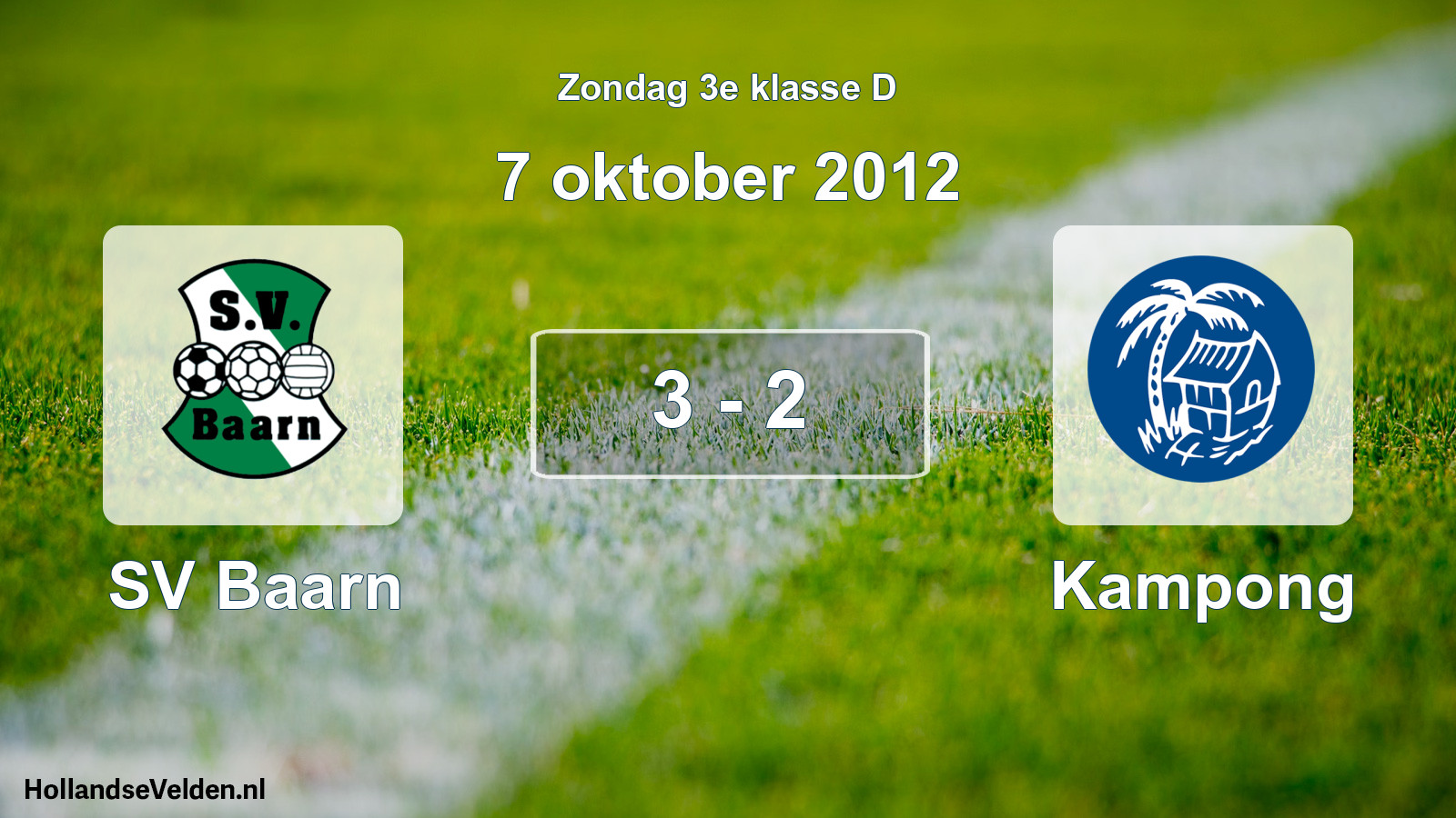 Total number of matches played: SV Baarn - Kampong 3 - 2 (7 October 2012)
