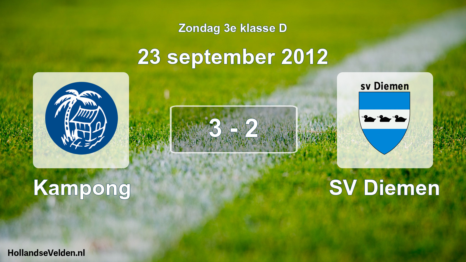 Total number of matches played: Kampong - SV Diemen 3 - 2 (23 September 2012)