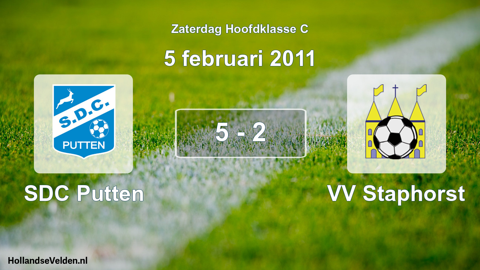 Total number of matches played: SDC Putten - VV Staphorst 5 - 2 (5 February 2011)