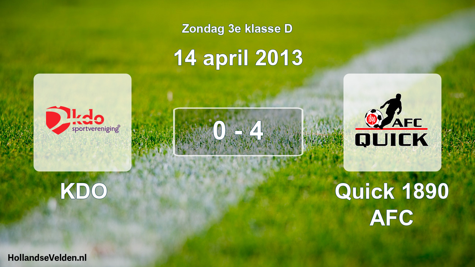 Total number of matches played: KDO - Quick 1890 AFC 0 - 4 (14 April 2013)