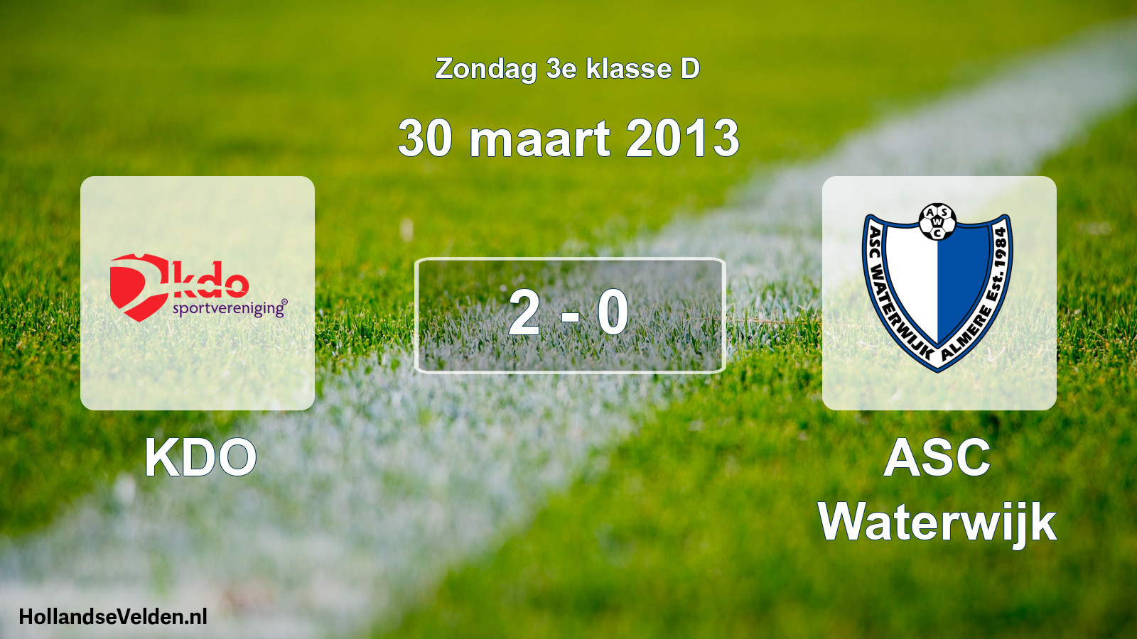 Total number of matches played: KDO - ASC Waterwijk 2 - 0 (30 March 2013)