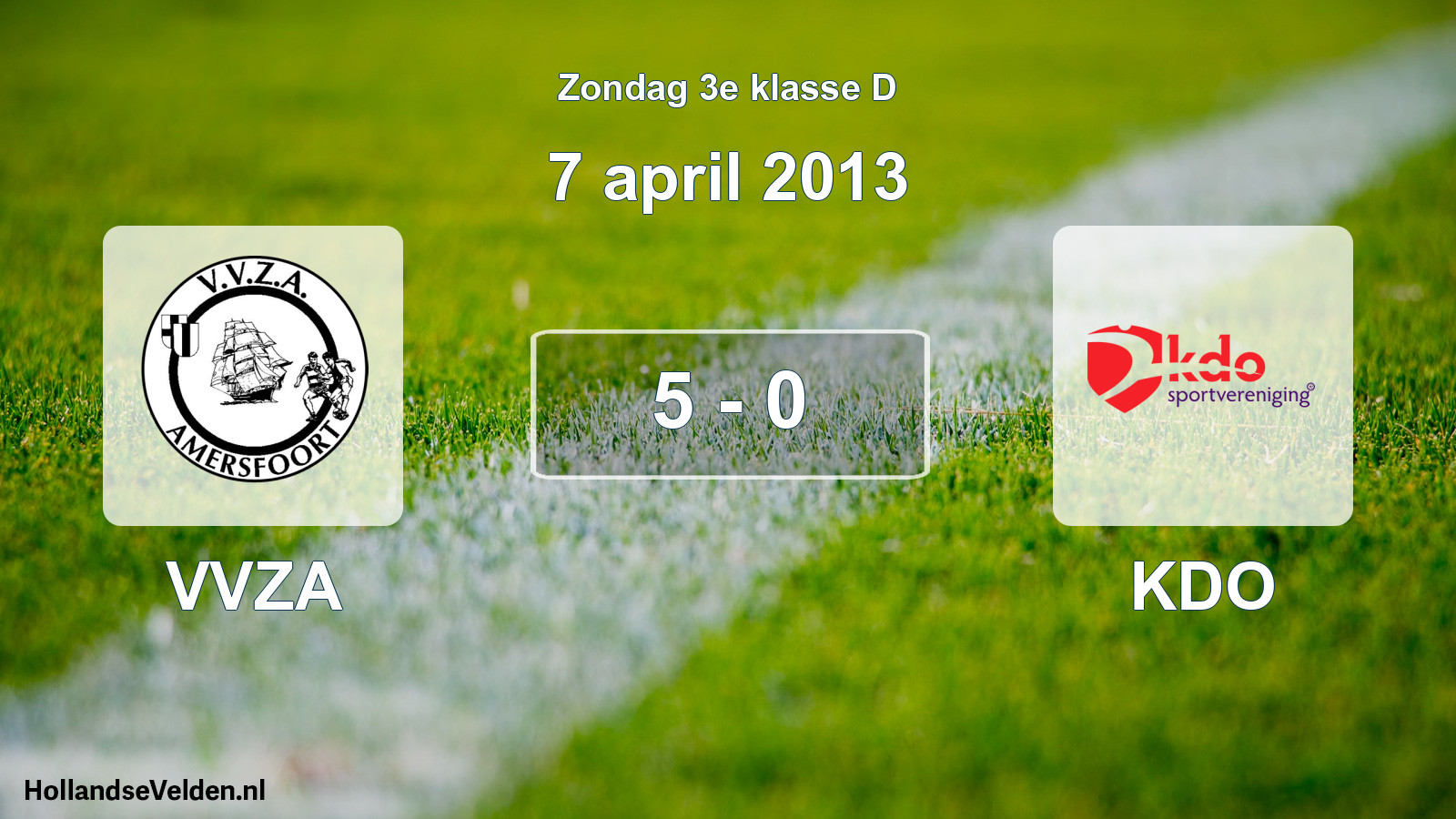 Total number of matches played: VVZA - KDO 5 - 0 (7 April 2013)