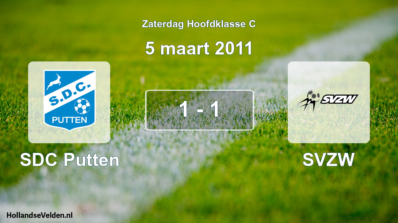 Total number of matches played: SDC Putten - SVZW 1 - 1 (5 March 2011)