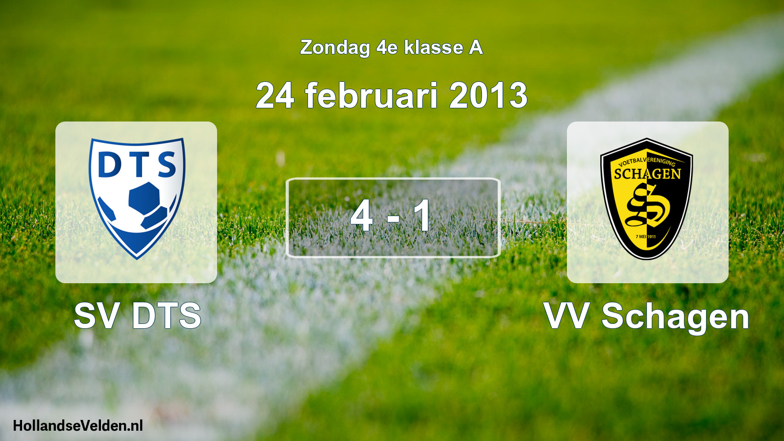 Total number of matches played: SV DTS - VV Schagen 4 - 1 (24 February 2013)