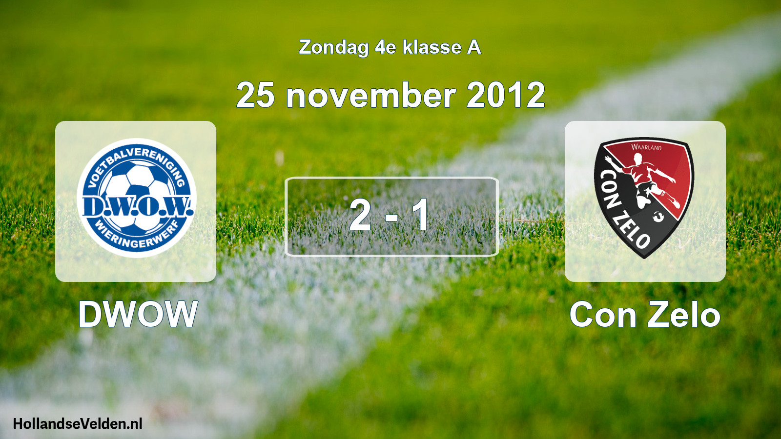 Total number of matches played: DWOW - Con Zelo 2 - 1 (25 November 2012)