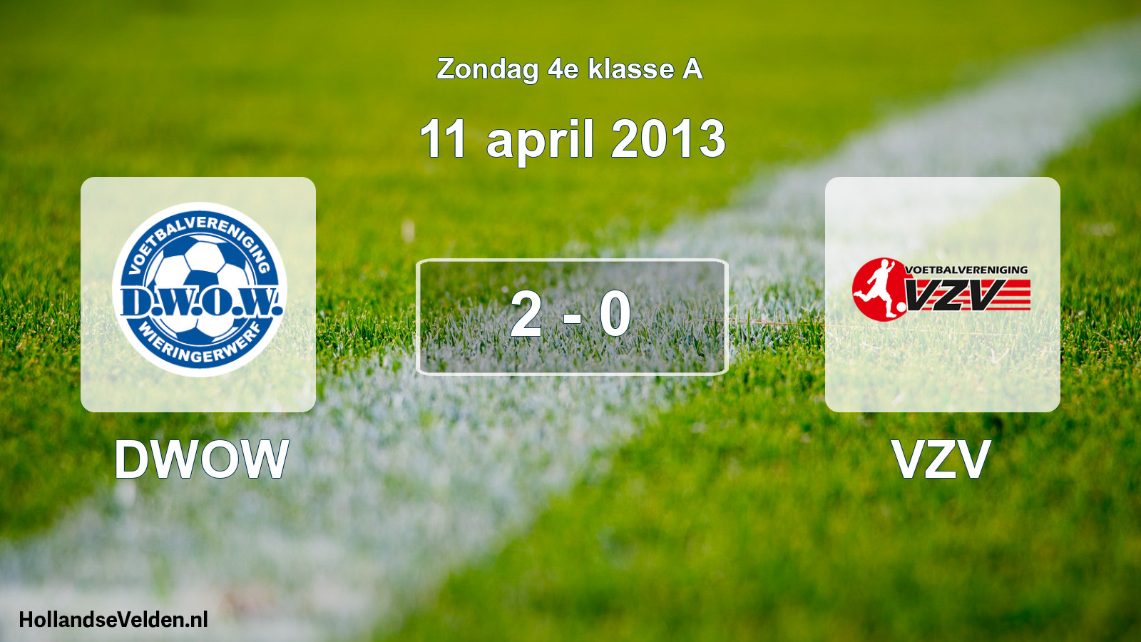 Total number of matches played: DWOW - VZV 2 - 0 (11 April 2013)