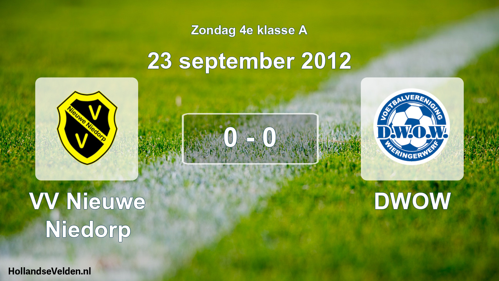 Total number of matches played: VV Nieuwe Niedorp - DWOW 0 - 0 (23 September 2012)