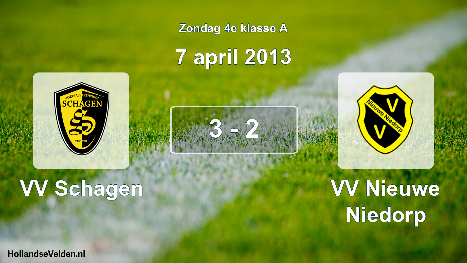 Total number of matches played: VV Schagen - VV Nieuwe Niedorp 3 - 2 (7 April 2013)