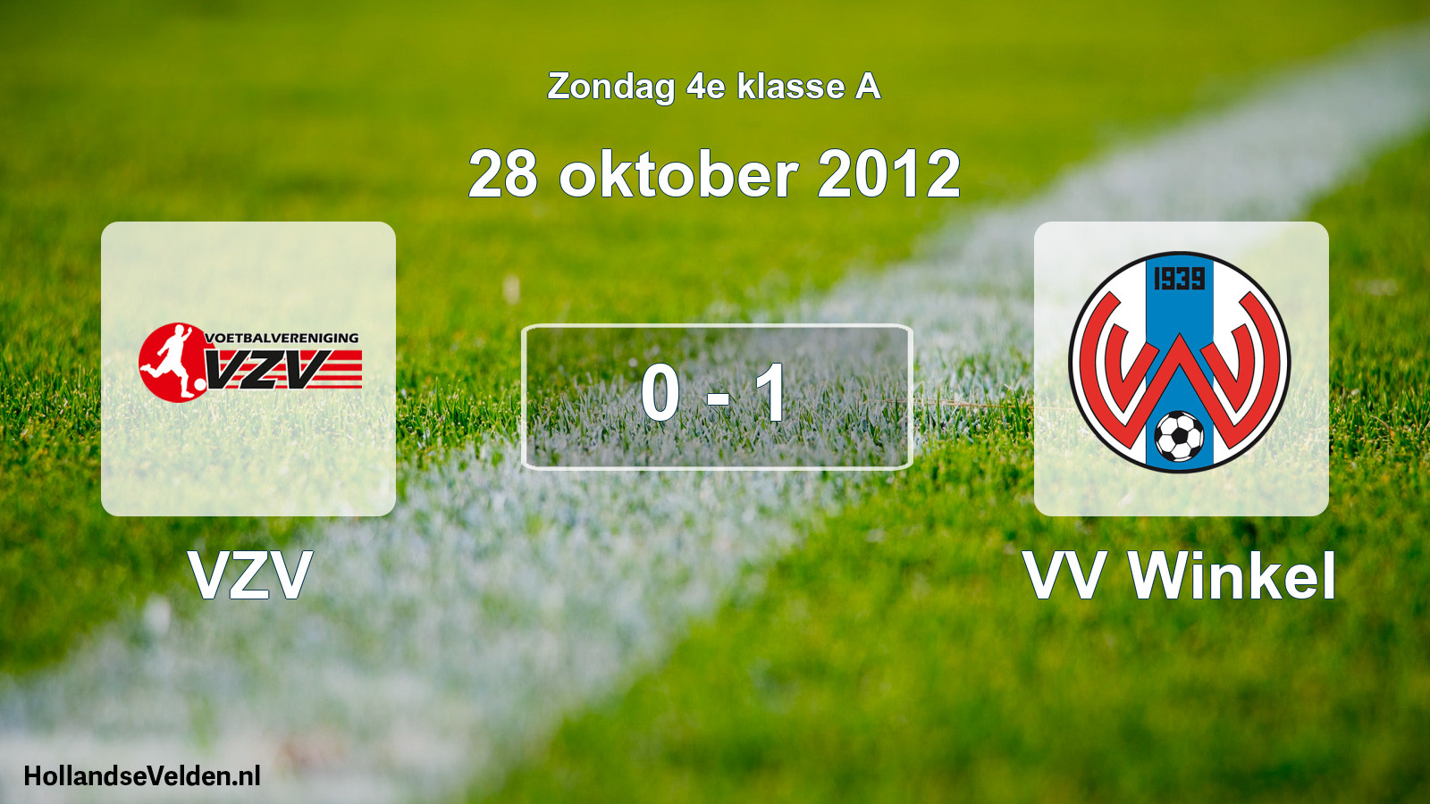Total number of matches played: VZV - VV Winkel 0 - 1 (28 October 2012)