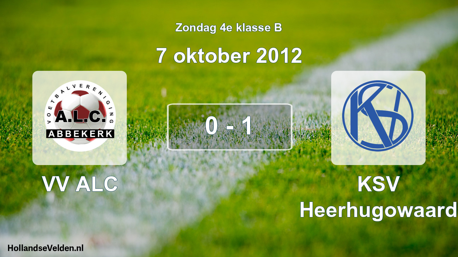 Total number of matches played: VV ALC - KSV Heerhugowaard 0 - 1 (7 October 2012)