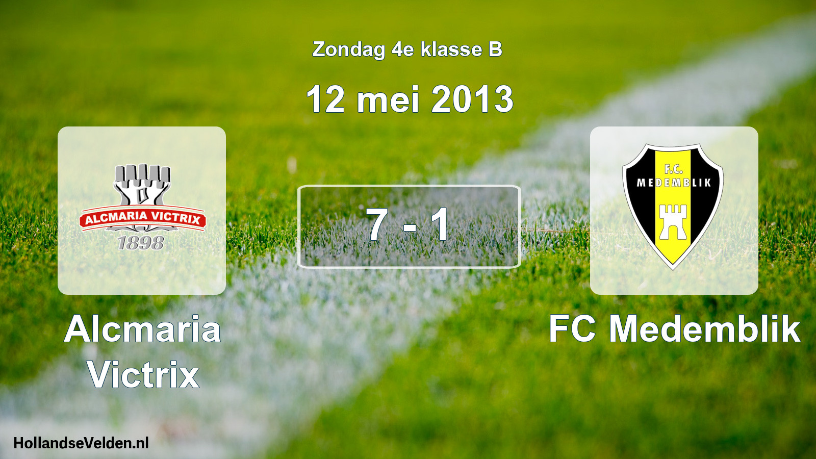 Total number of matches played: Alcmaria Victrix - FC Medemblik 7 - 1 (12 May 2013)