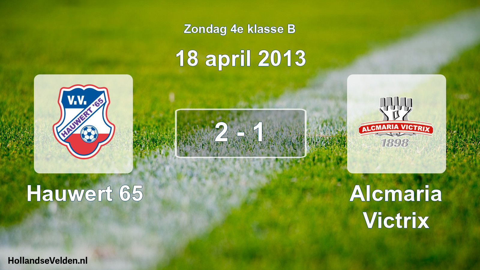 Total number of matches played: Hauwert 65 - Alcmaria Victrix 2 - 1 (18 April 2013)