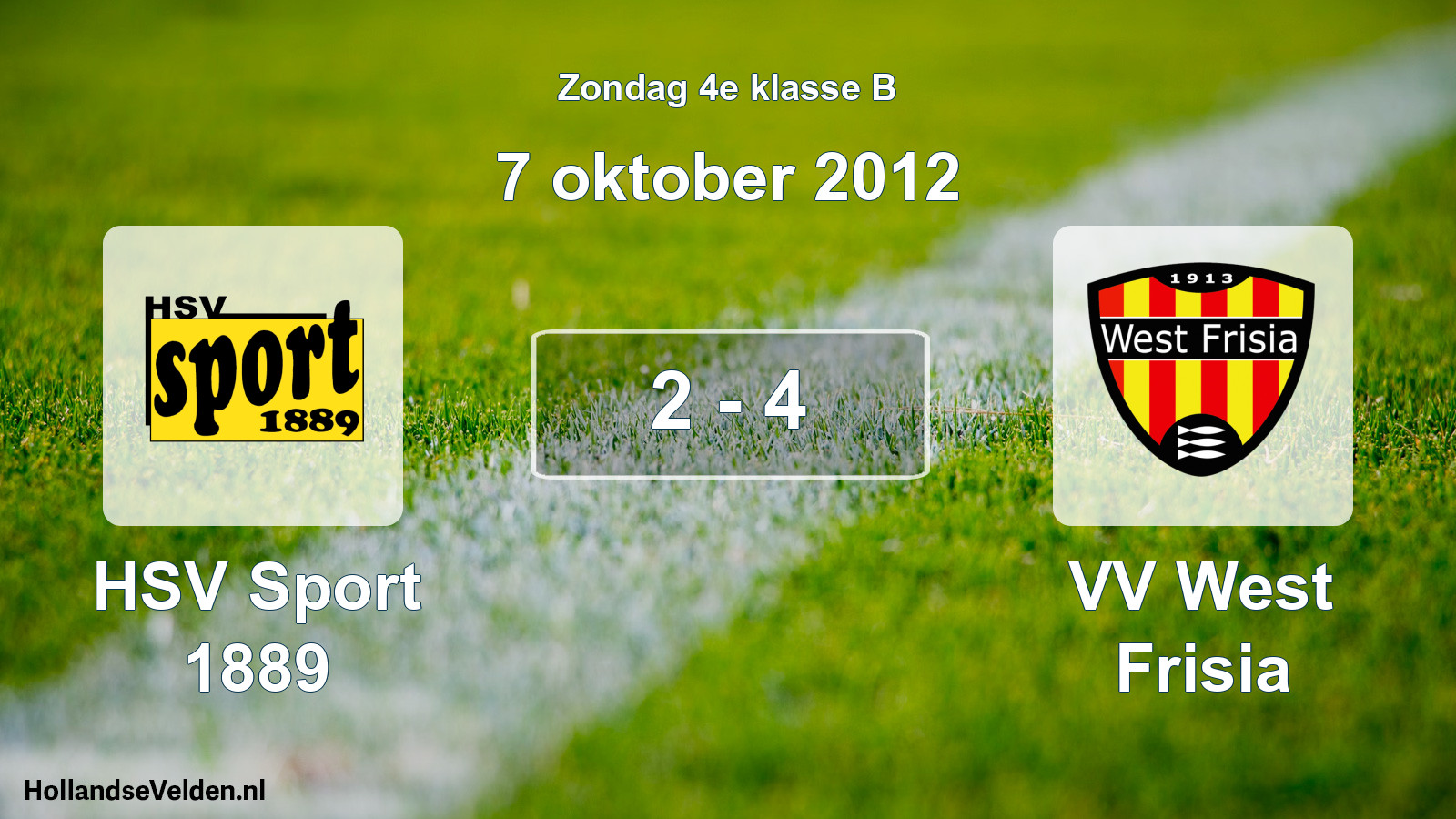 Total number of matches played: HSV Sport 1889 - VV West Frisia 2 - 4 (7 October 2012)