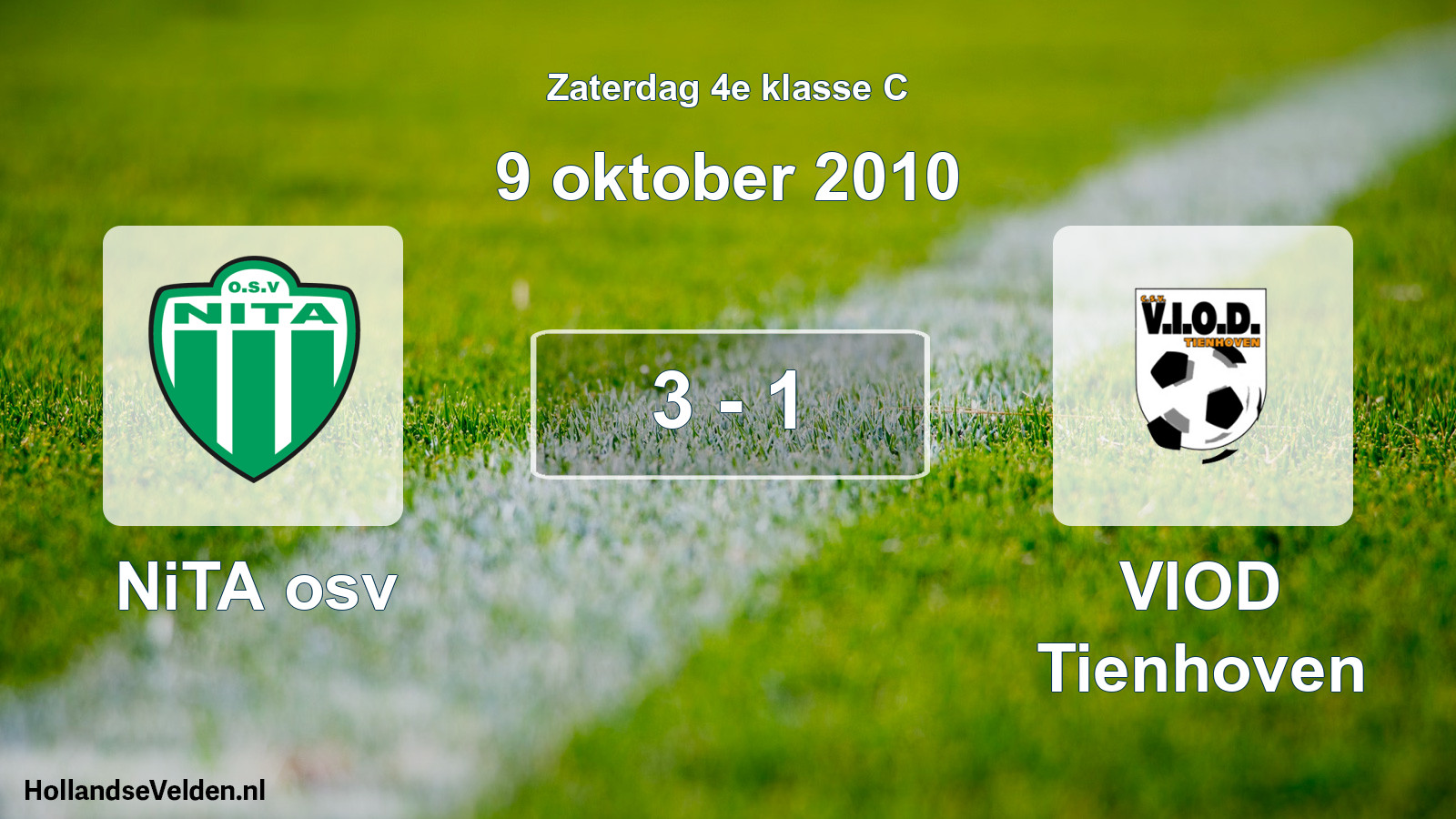 Total number of matches played: NiTA osv - VIOD Tienhoven 3 - 1 (9 October 2010)