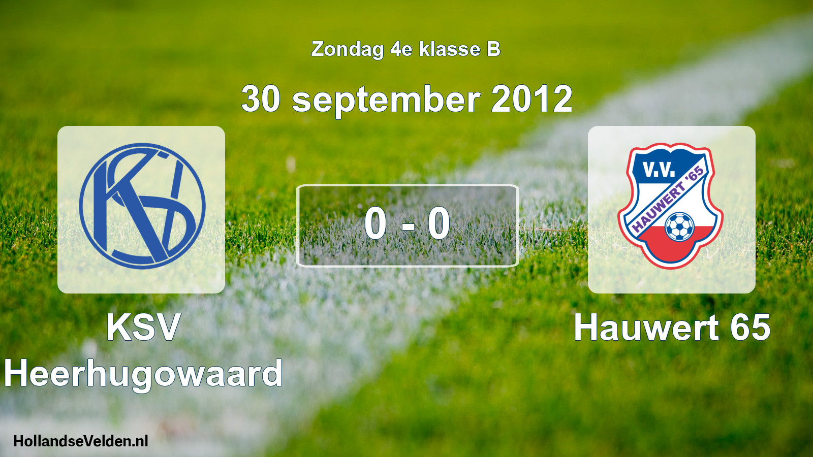 Total number of matches played: KSV Heerhugowaard - Hauwert 65 0 - 0 (30 September 2012)