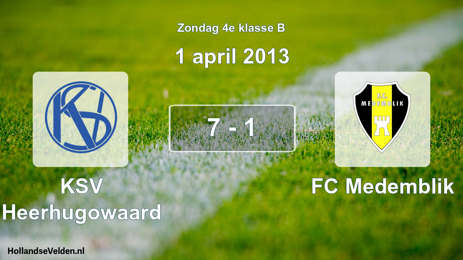 Total number of matches played: KSV Heerhugowaard - FC Medemblik 7 - 1 (1 April 2013)