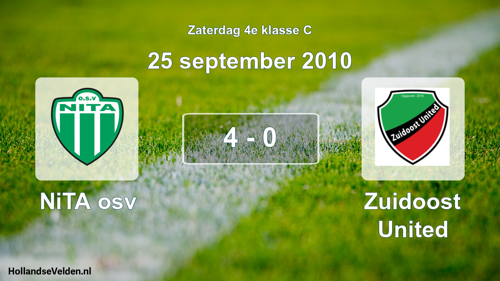 Total number of matches played: NiTA osv - Zuidoost United 4 - 0 (25 September 2010)