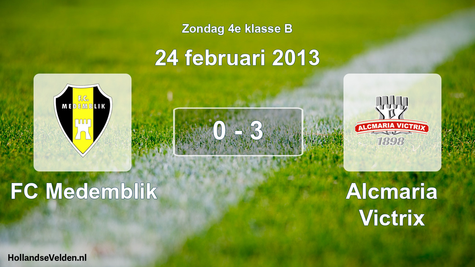 Total number of matches played: FC Medemblik - Alcmaria Victrix 0 - 3 (24 February 2013)