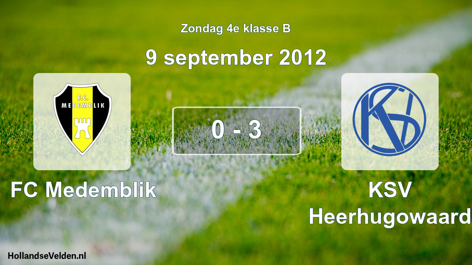Total number of matches played: FC Medemblik - KSV Heerhugowaard 0 - 3 (9 September 2012)