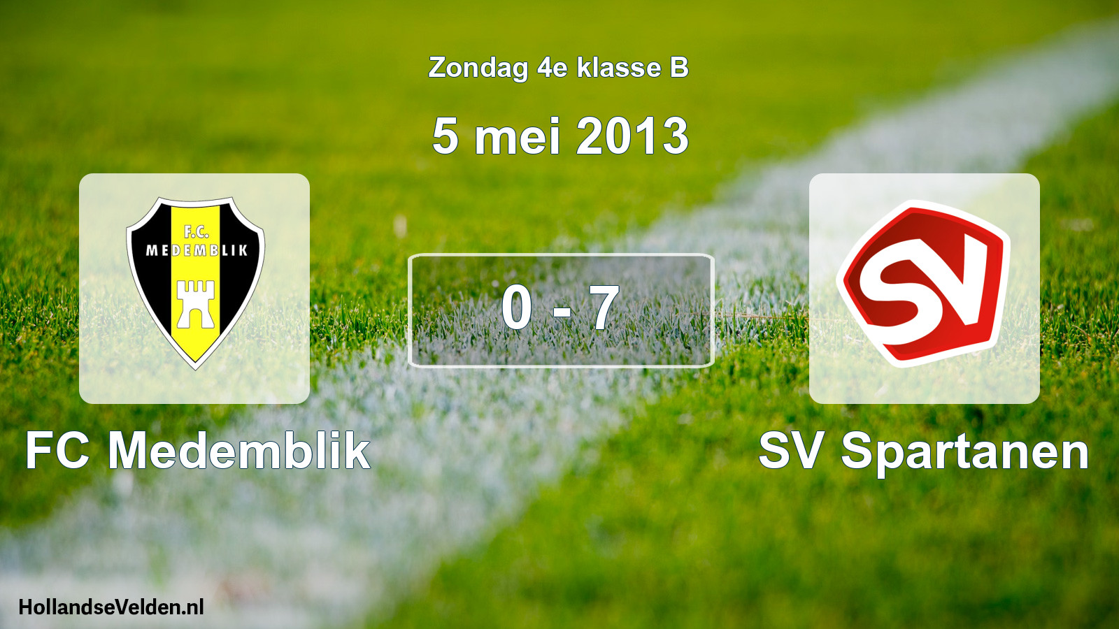 Total number of matches played: FC Medemblik - SV Spartanen 0 - 7 (5 May 2013)