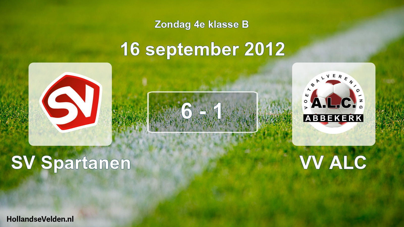 Total number of matches played: SV Spartanen - VV ALC 6 - 1 (16 September 2012)
