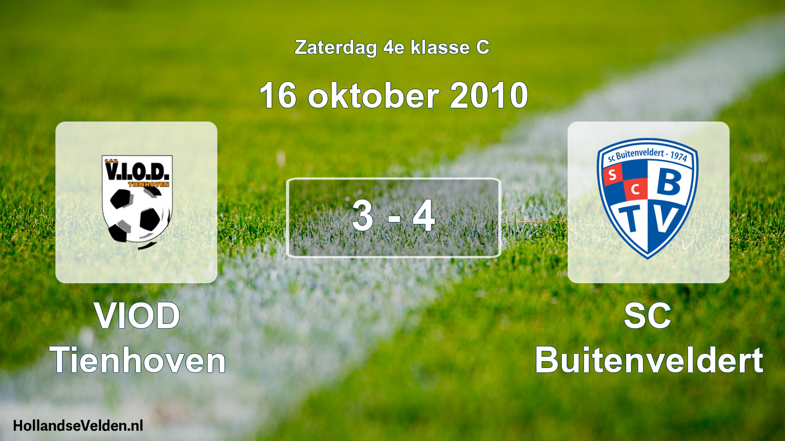 Total number of matches played: VIOD Tienhoven - SC Buitenveldert 3 - 4 (16 October 2010)