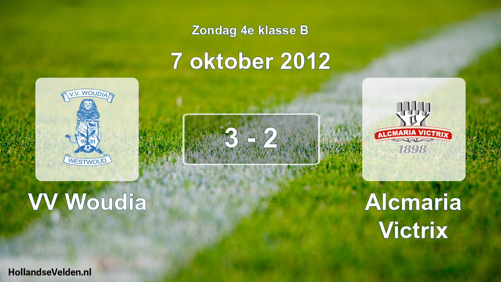 Total number of matches played: VV Woudia - Alcmaria Victrix 3 - 2 (7 October 2012)