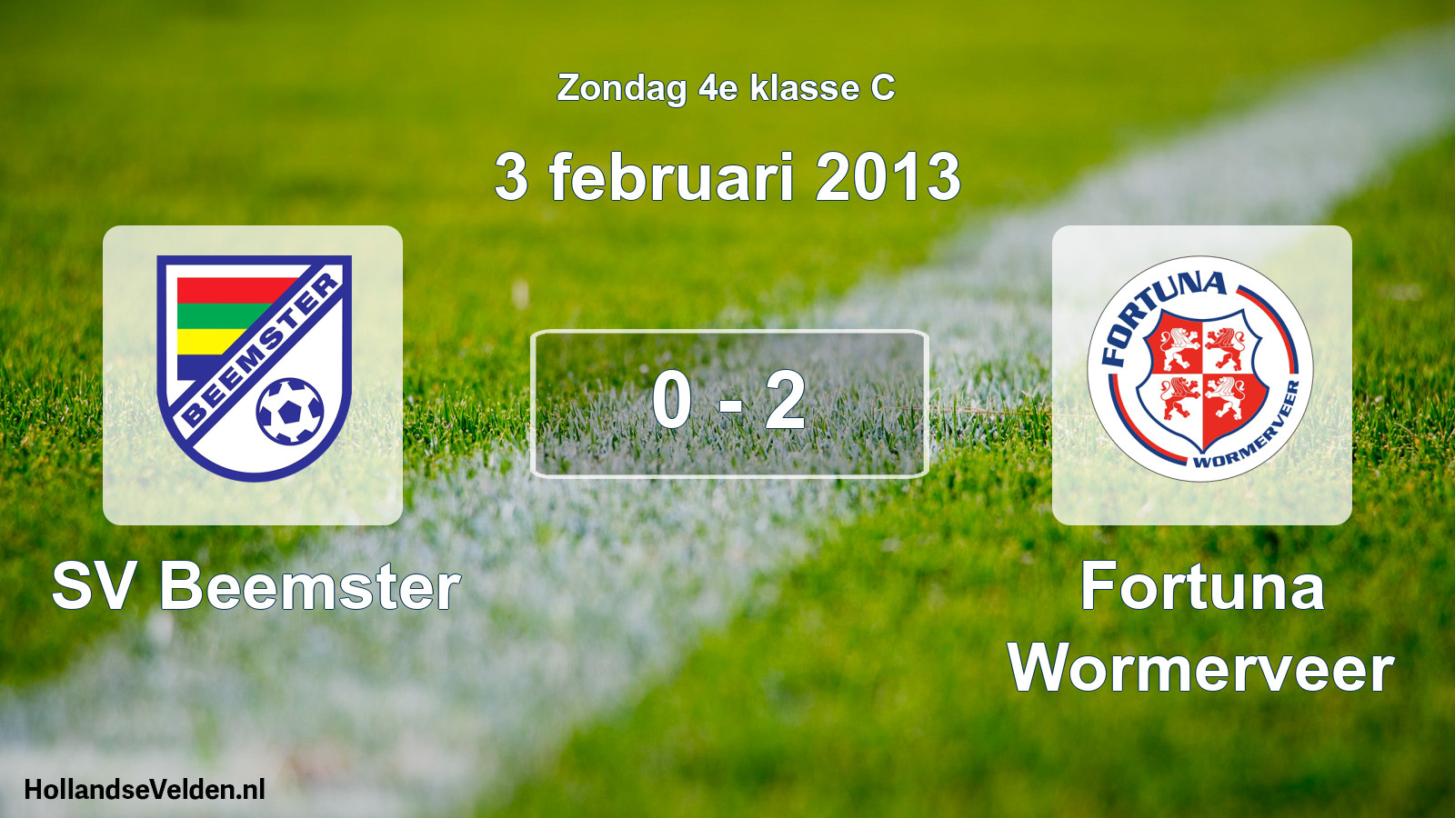 Total number of matches played: SV Beemster - Fortuna Wormerveer 0 - 2 (3 February 2013)