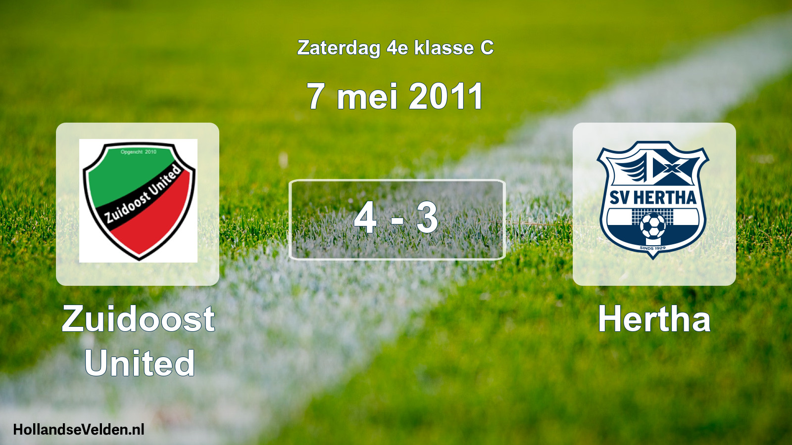 Total number of matches played: Zuidoost United - Hertha 4 - 3 (7 May 2011)