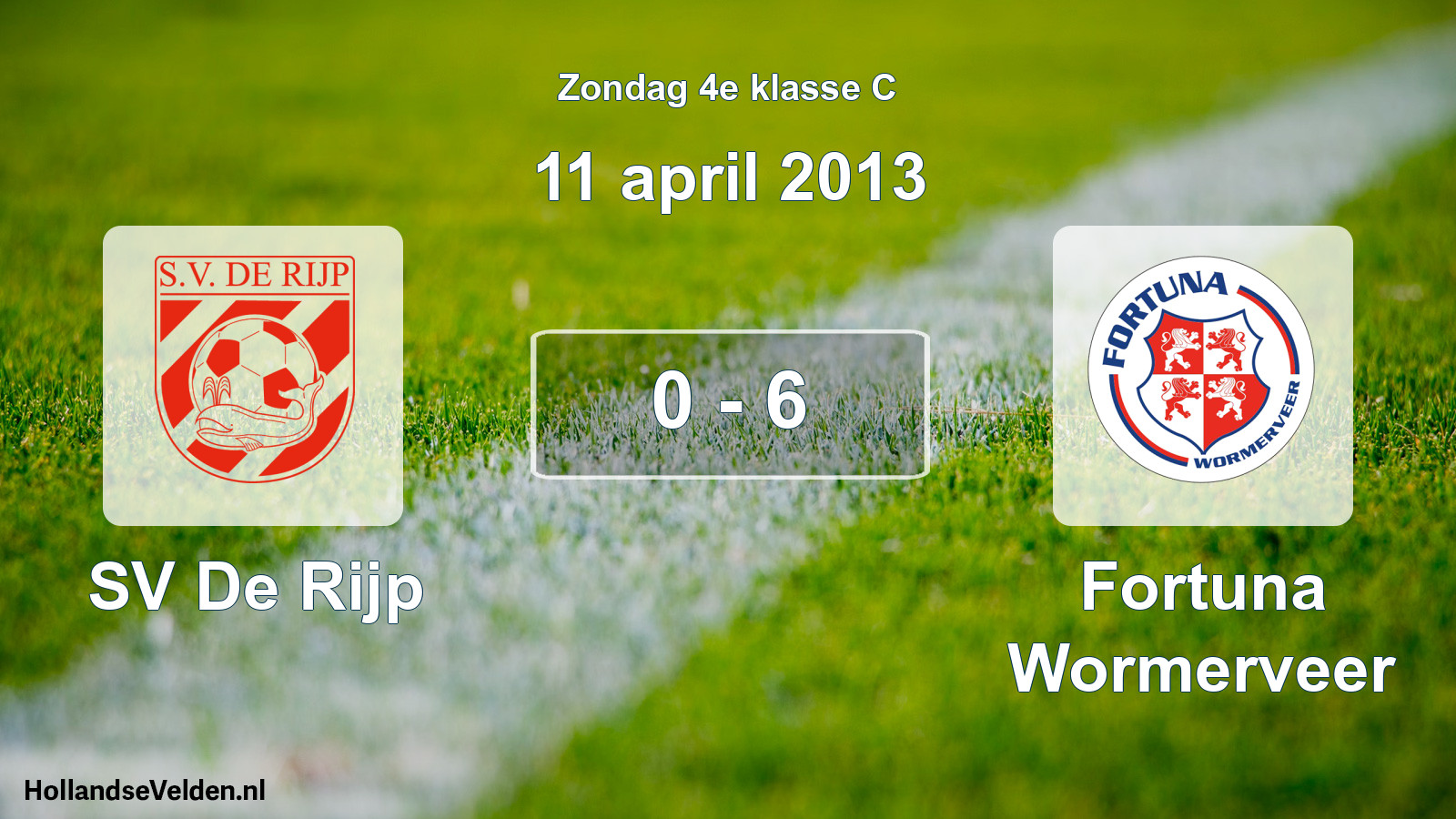 Total number of matches played: SV De Rijp - Fortuna Wormerveer 0 - 6 (11 April 2013)