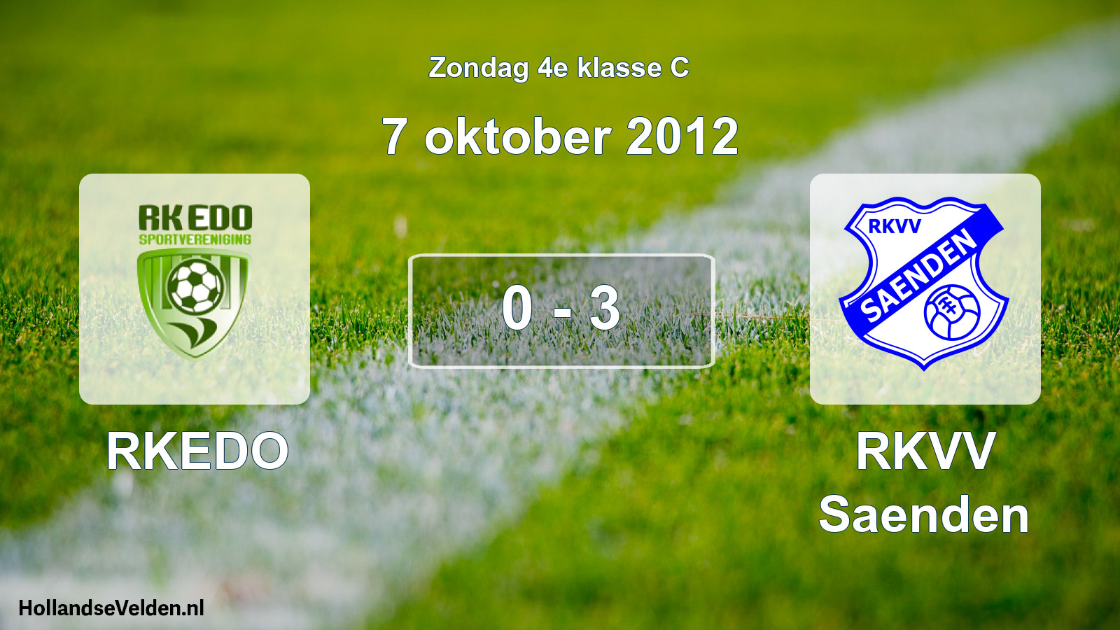 Total number of matches played: RKEDO - RKVV Saenden 0 - 3 (7 October 2012)