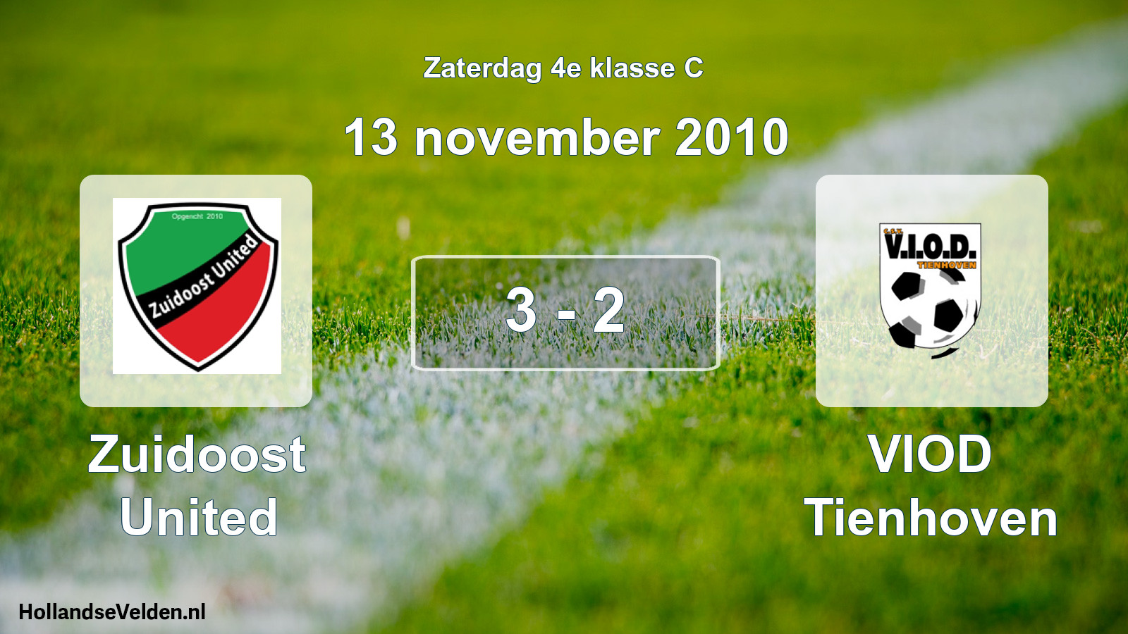 Total number of matches played: Zuidoost United - VIOD Tienhoven 3 - 2 (13 November 2010)