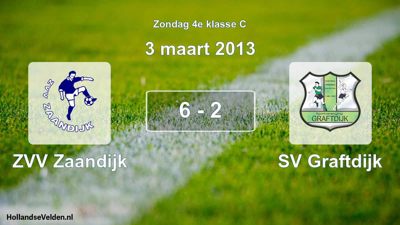 Total number of matches played: ZVV Zaandijk - SV Graftdijk 6 - 2 (3 March 2013)
