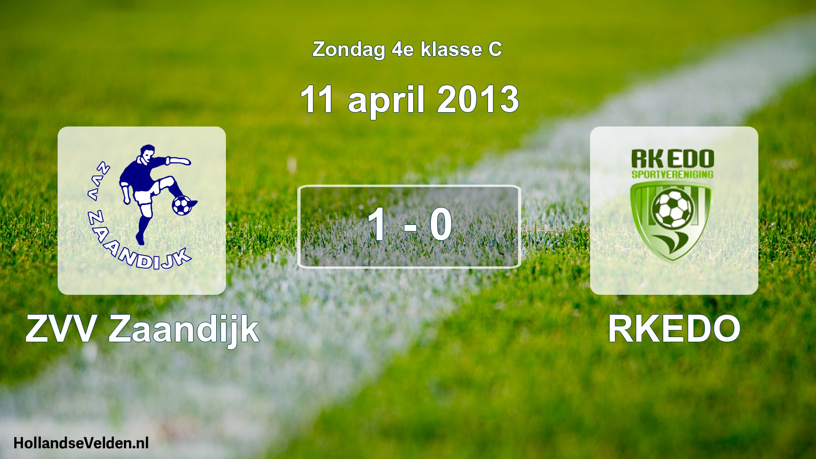 Total number of matches played: ZVV Zaandijk - RKEDO 1 - 0 (11 April 2013)