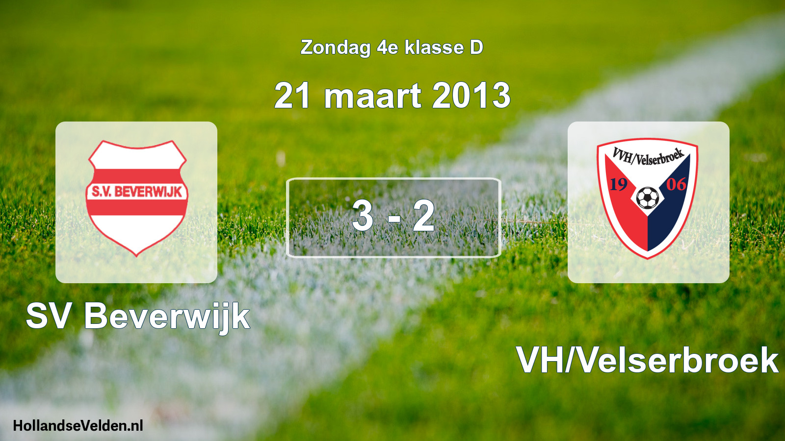 Total number of matches played: SV Beverwijk - VVH/Velserbroek 3 - 2 (21 March 2013)