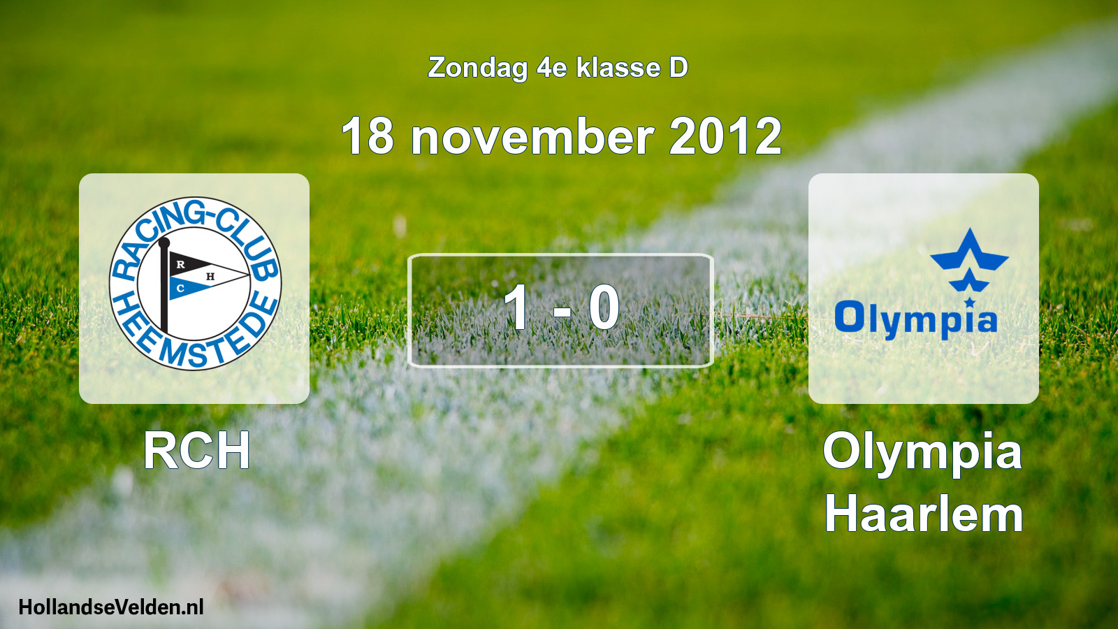 Total number of matches played: RCH - Olympia Haarlem 1 - 0 (18 November 2012)