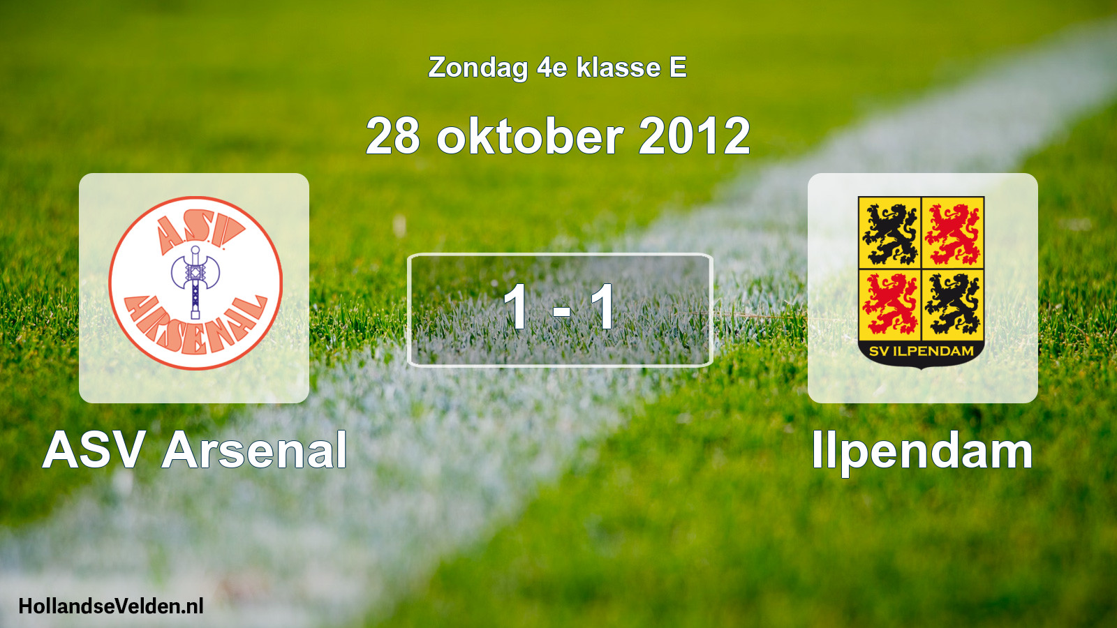 Total number of matches played: ASV Arsenal - Ilpendam 1 - 1 (28 October 2012)