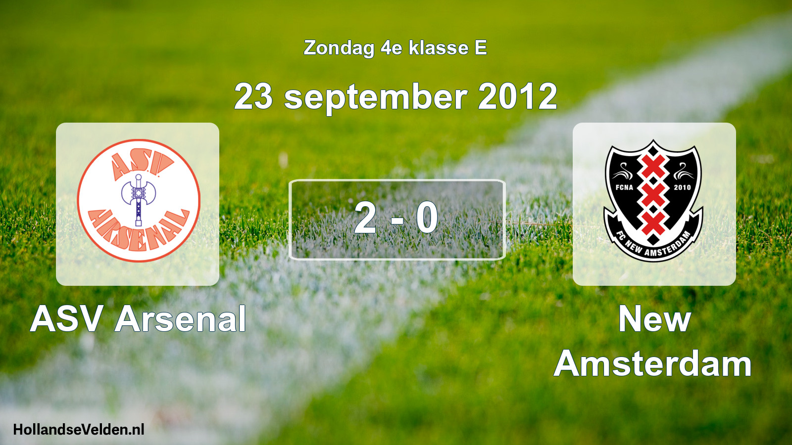 Total number of matches played: ASV Arsenal - New Amsterdam 2 - 0 (23 September 2012)