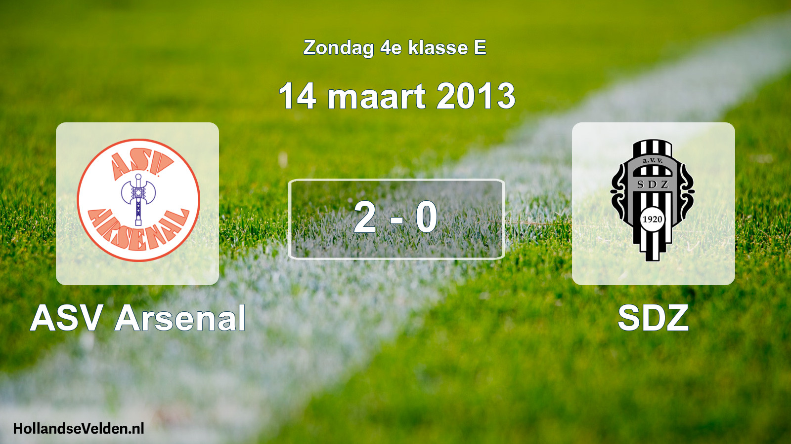 Total number of matches played: ASV Arsenal - SDZ 2 - 0 (14 March 2013)