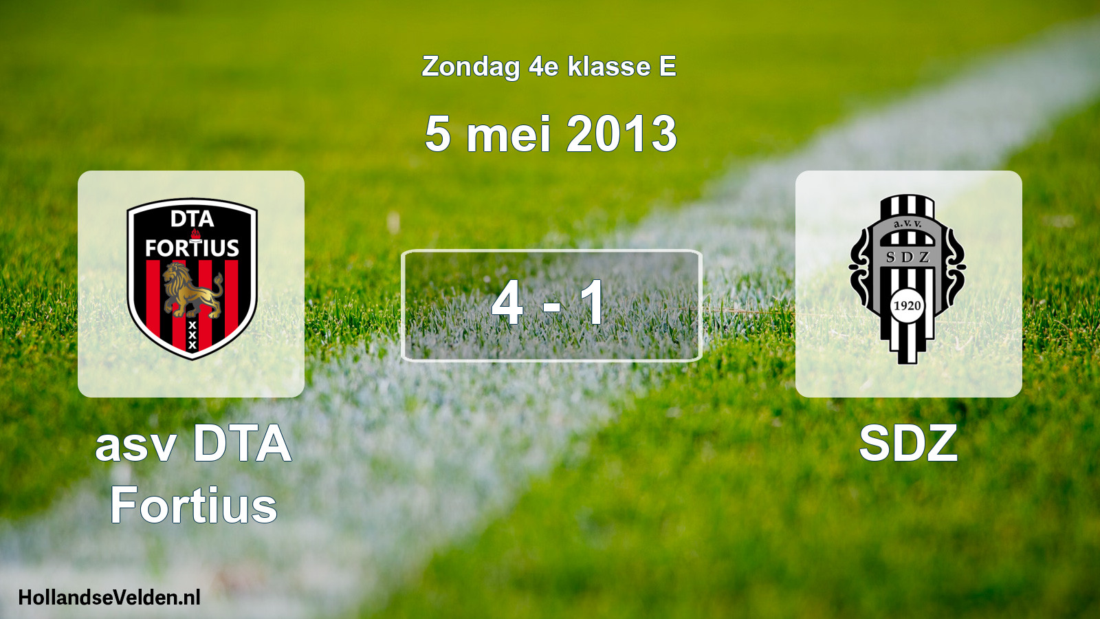 Total number of matches played: asv DTA Fortius - SDZ 4 - 1 (5 May 2013)