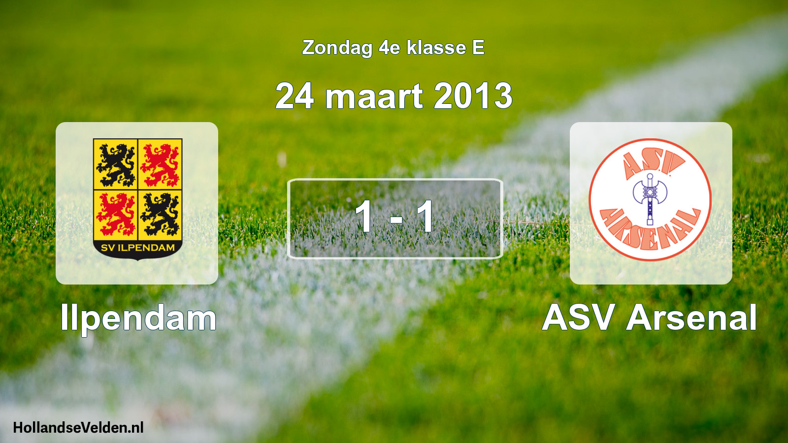Total number of matches played: Ilpendam - ASV Arsenal 1 - 1 (24 March 2013)