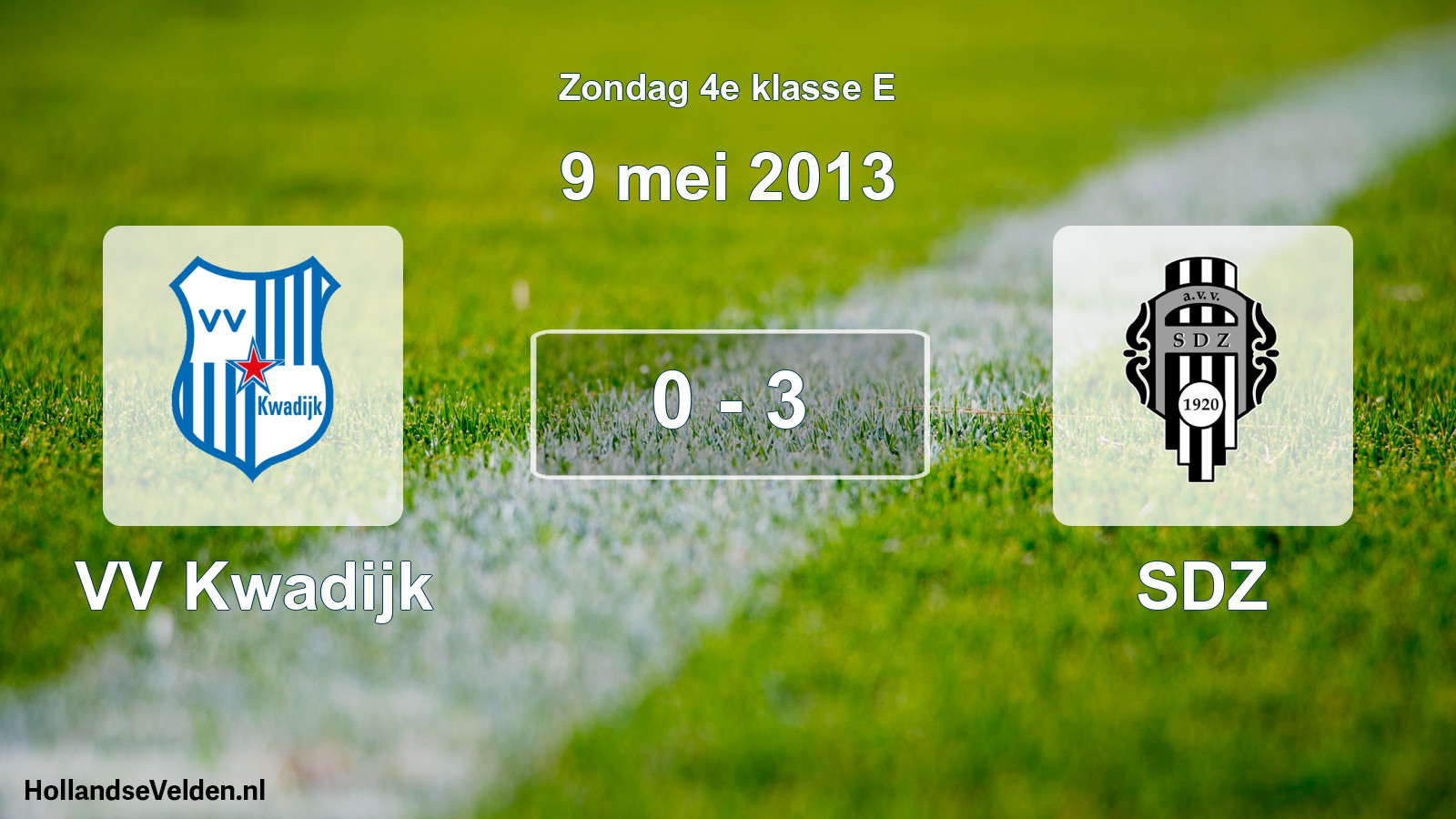 Total number of matches played: VV Kwadijk - SDZ 0 - 3 (9 May 2013)