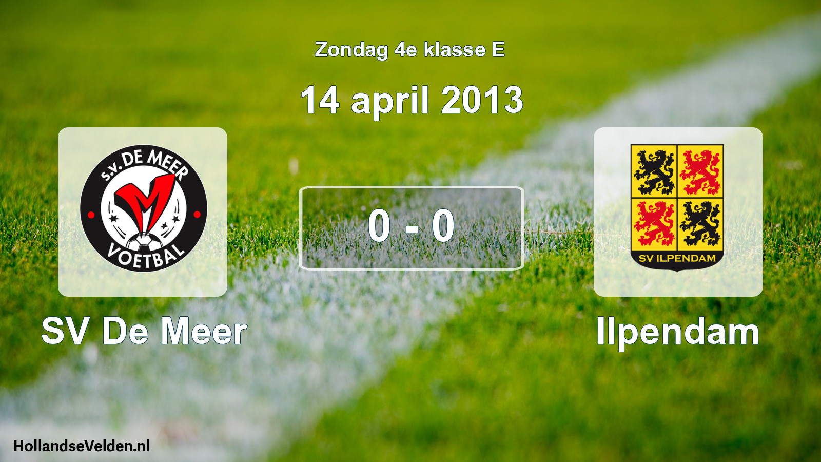 Total number of matches played: SV De Meer - Ilpendam 0 - 0 (14 April 2013)