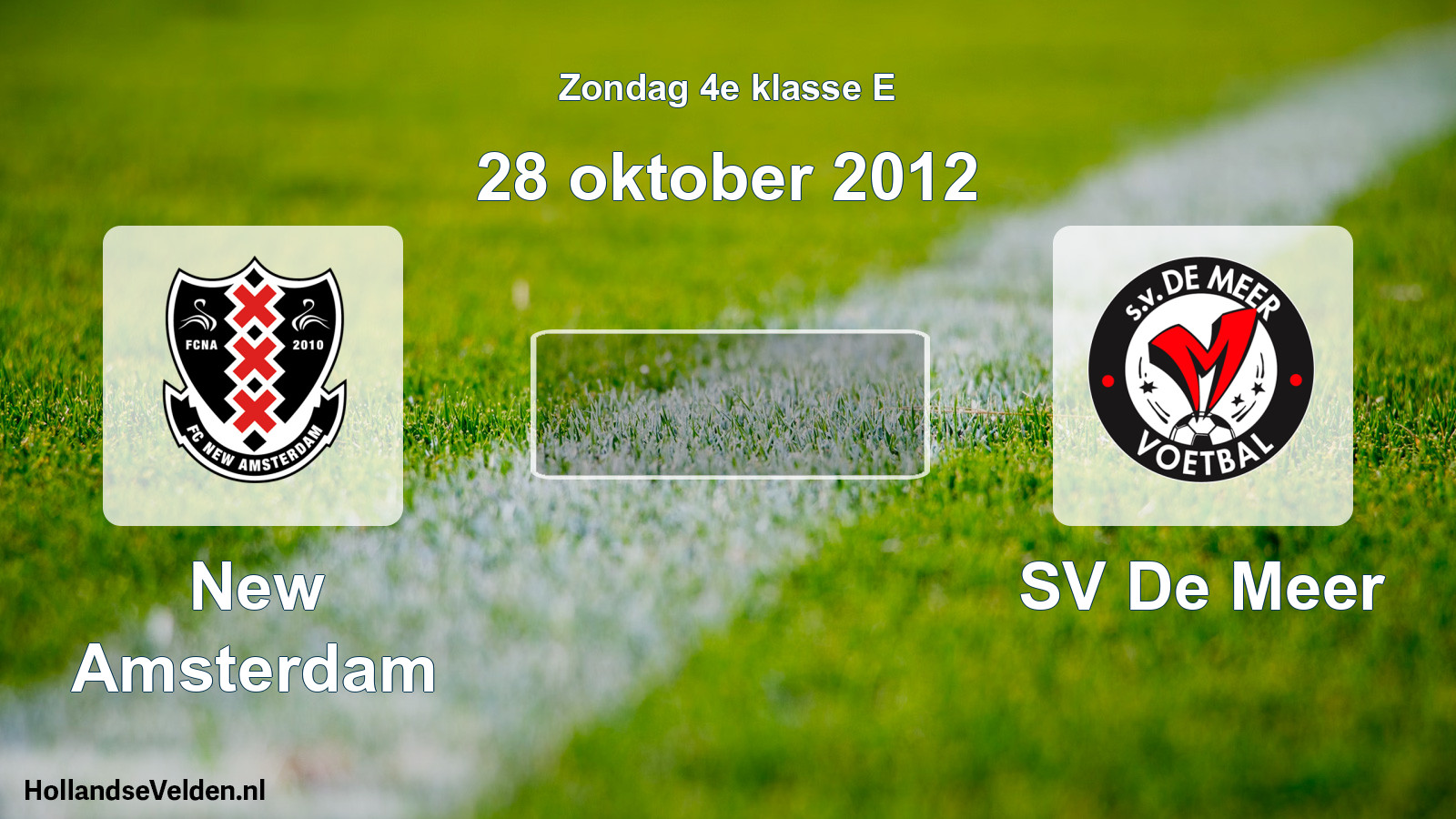 Scheduled Match: New Amsterdam - SV De Meer (28 October 2012)