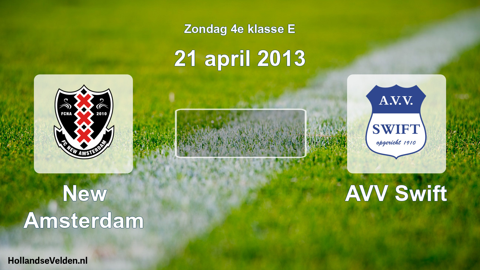 Scheduled Match: New Amsterdam - AVV Swift (21 April 2013)